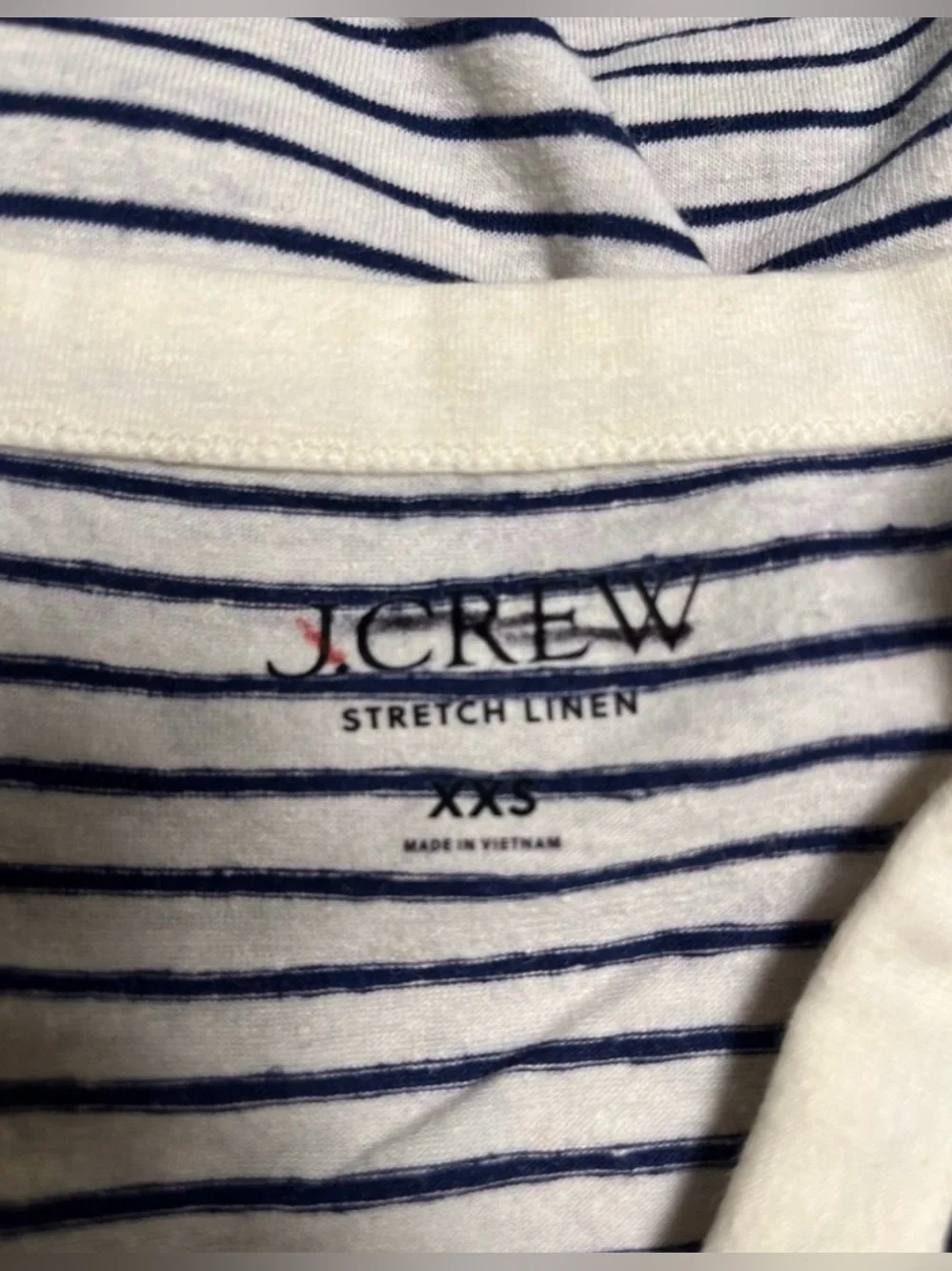 J.Crew High-neck tank top in striped stretch linen blend